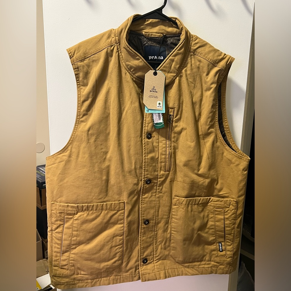 prAna New with Tags Trembly Lined Canvas Vest Men’s XXL